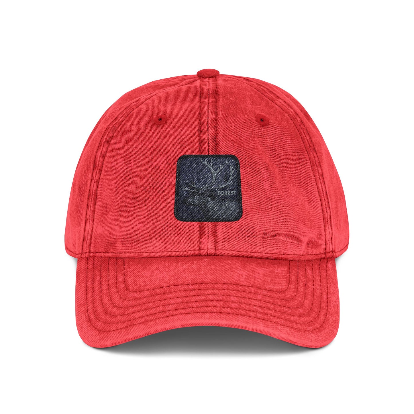Vintage Embroidered Cap — Starry Night Patch Hats Printify One size Red