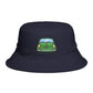 Bucket Hat — Retro Green Car Embroidered Bucket Hat Hats Printify One size Navy