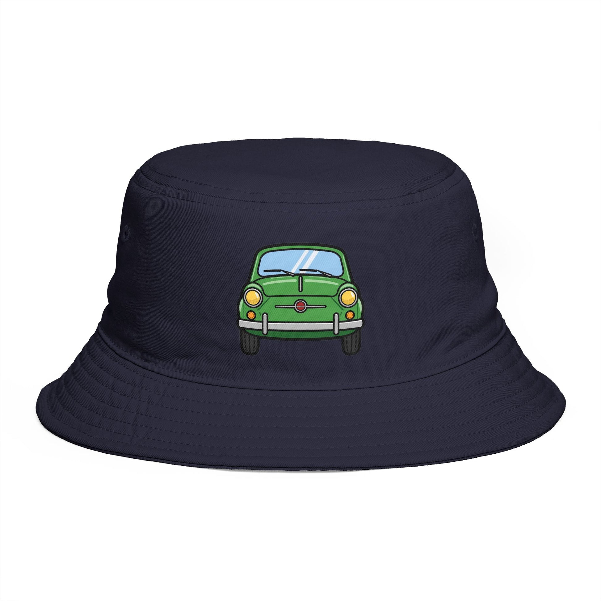 Bucket Hat — Retro Green Car Embroidered Bucket Hat Hats Printify One size Navy