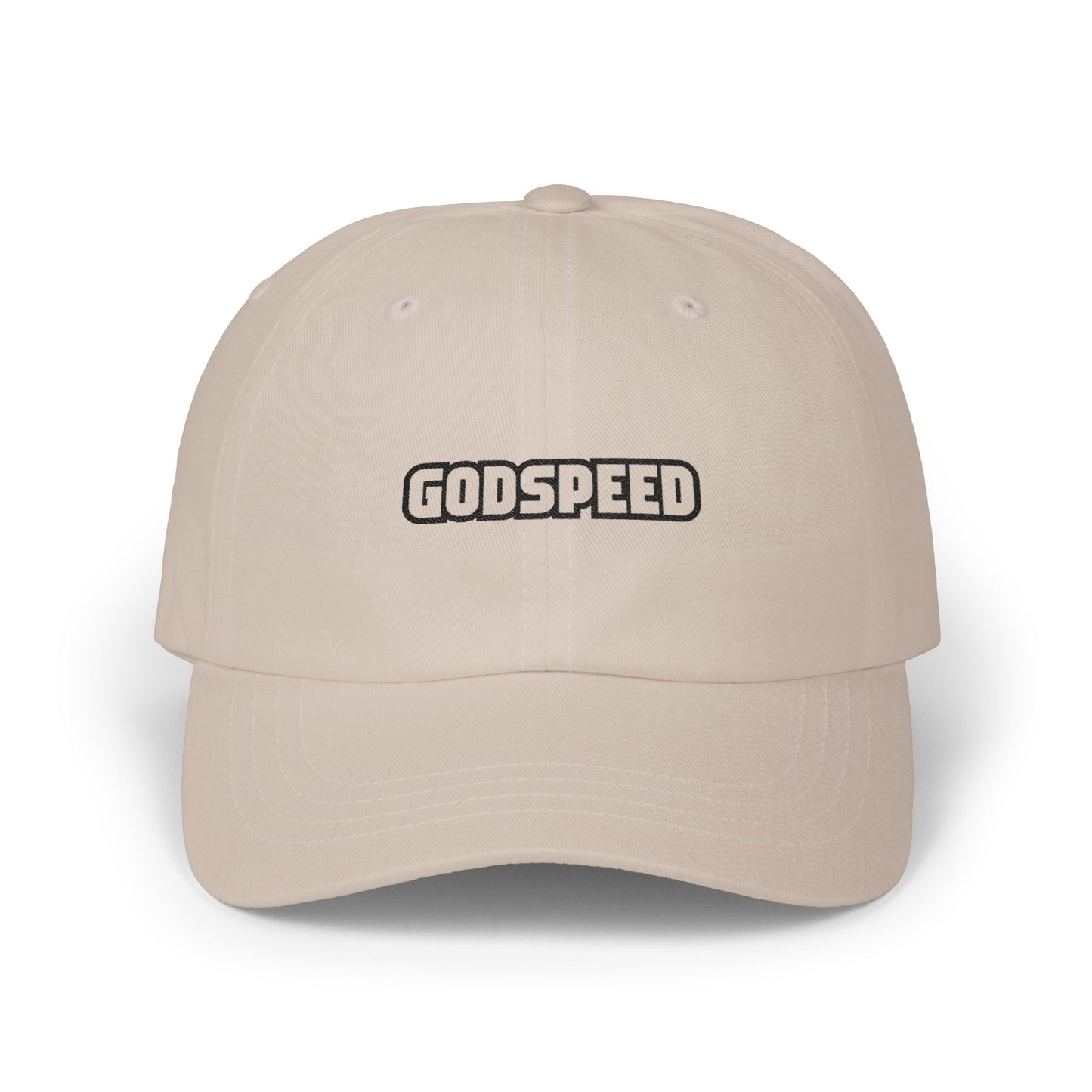 Godspeed Dad Cap — Embroidered Classic Baseball Hat Hats Printify Stone One size