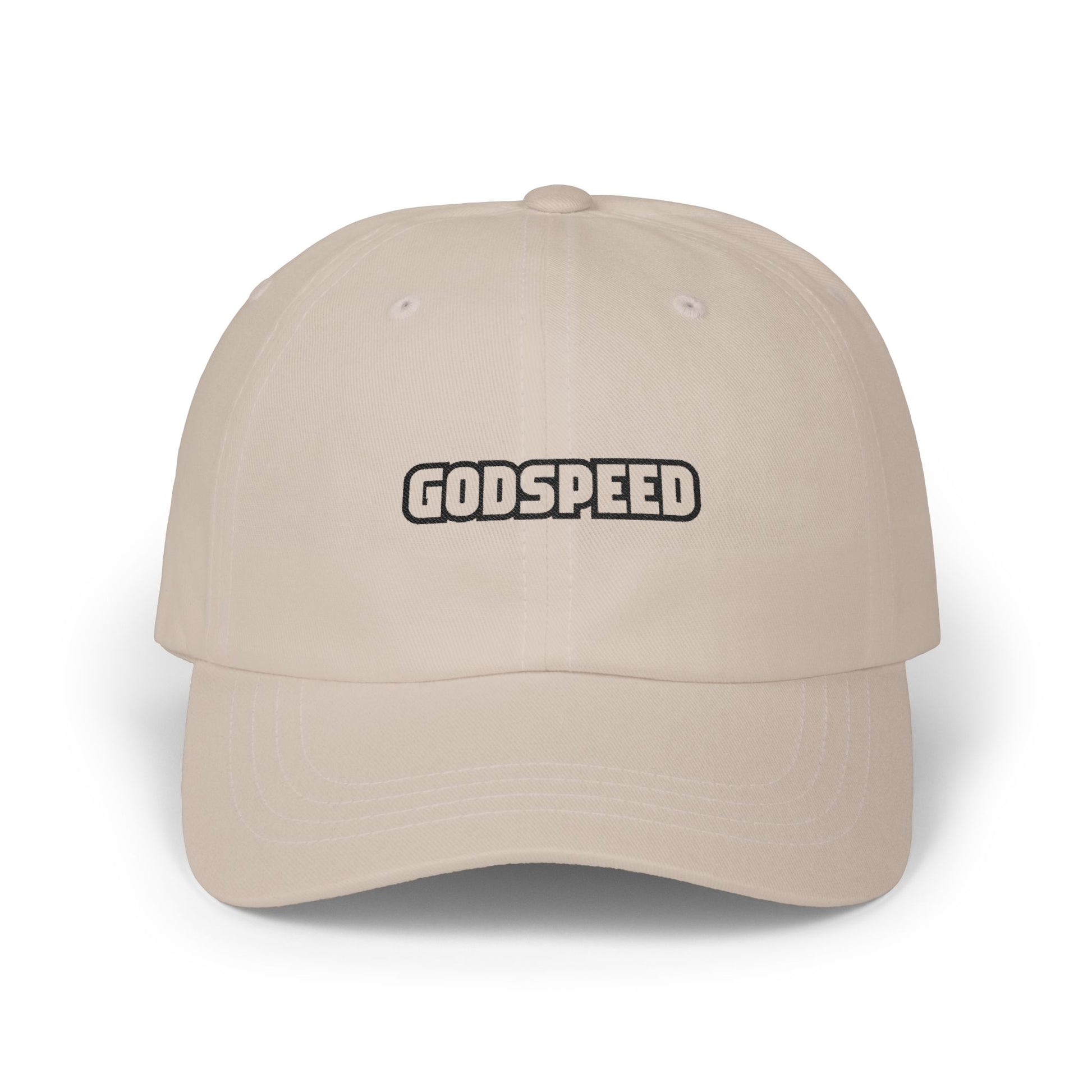 Godspeed Dad Cap — Embroidered Classic Baseball Hat Hats Printify Stone One size