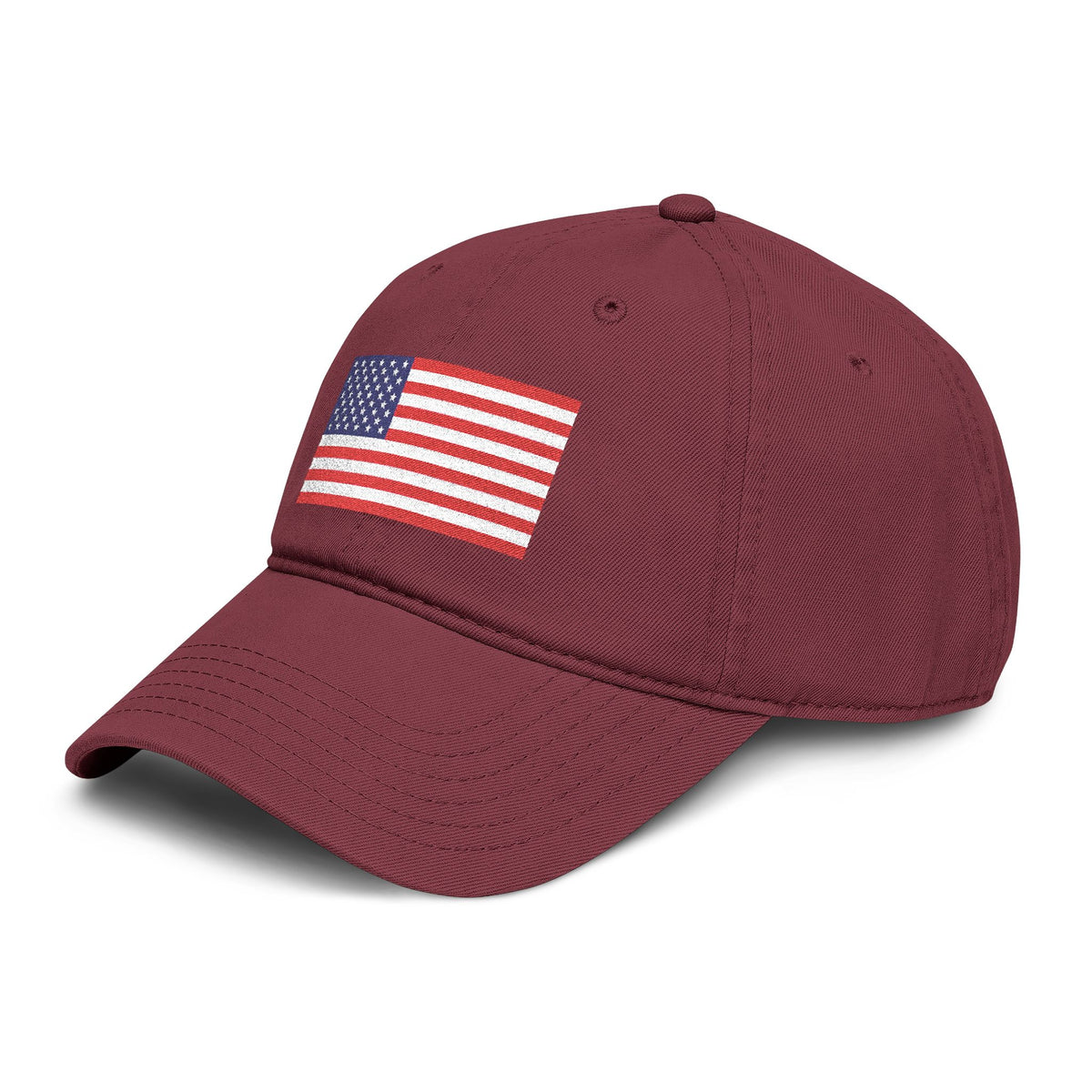 Embroidered American Flag Baseball Cap — Washed Cotton Patriotic Hat for 4th of July