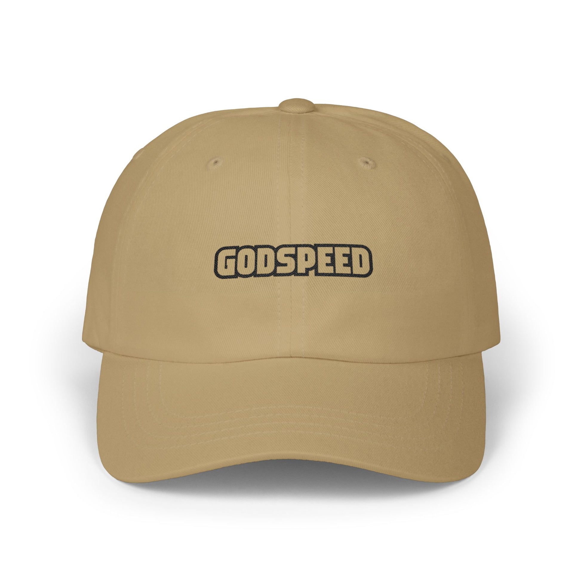 Godspeed Dad Cap — Embroidered Classic Baseball Hat Hats Printify Khaki One size