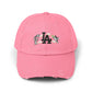 Distressed Baseball Cap — LA Logo with Angel Wings & Clouds Hats Printify True Pink One size