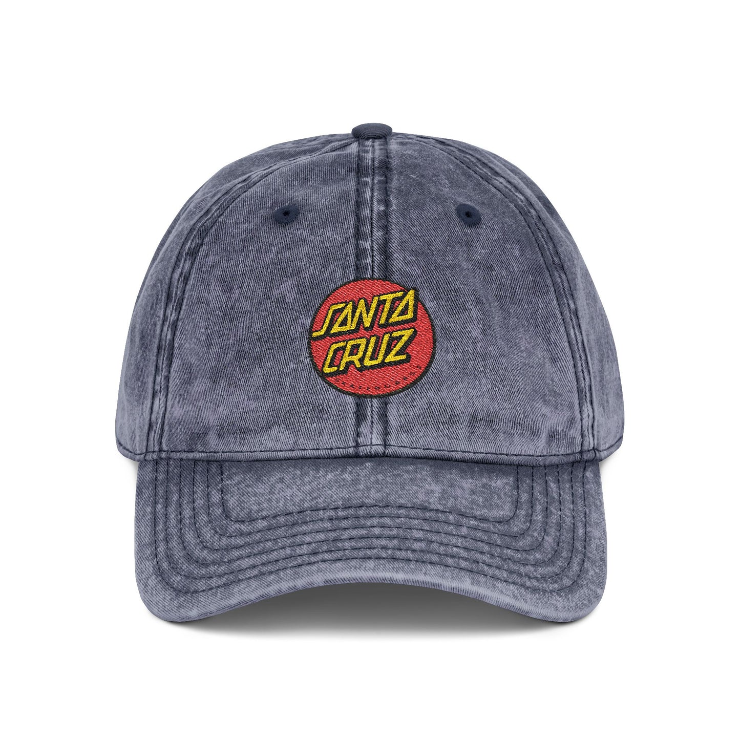Vintage Embroidered Cap — Santa Cruz Retro Baseball Hat Hats Printify One size Navy