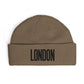 London Cuff Beanie – Embroidered City Knit Hat Hats Printify One size Walnut