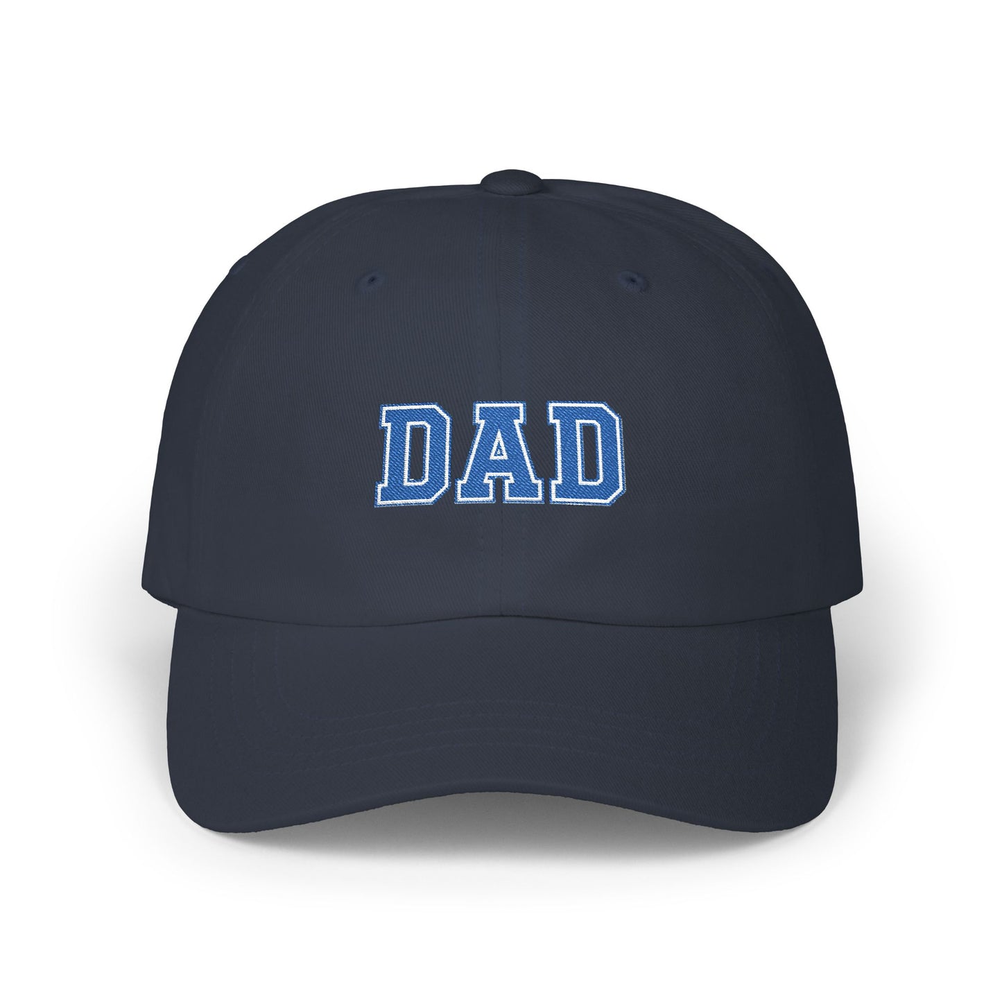 DAD Embroidered Classic Dad Cap – Vintage Varsity Baseball Hat for Fathers Hats Printify Navy One size