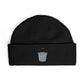 Embroidered Trash Can Cuff Beanie Hats Printify One size Black