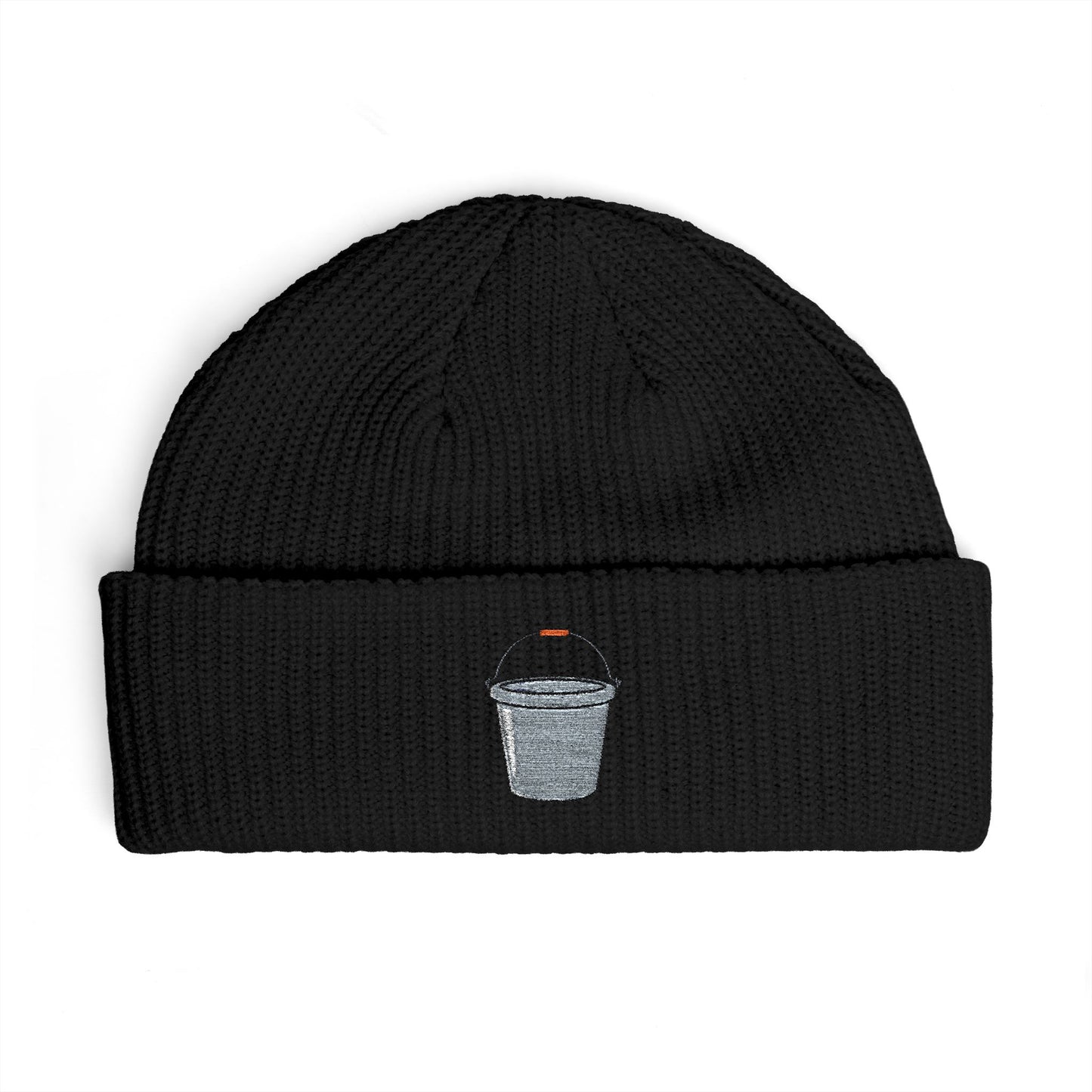 Embroidered Trash Can Cuff Beanie Hats Printify One size Black