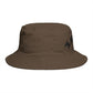 Drunk Arched Brown Bucket Hat – Retro Party & Festival Headwear