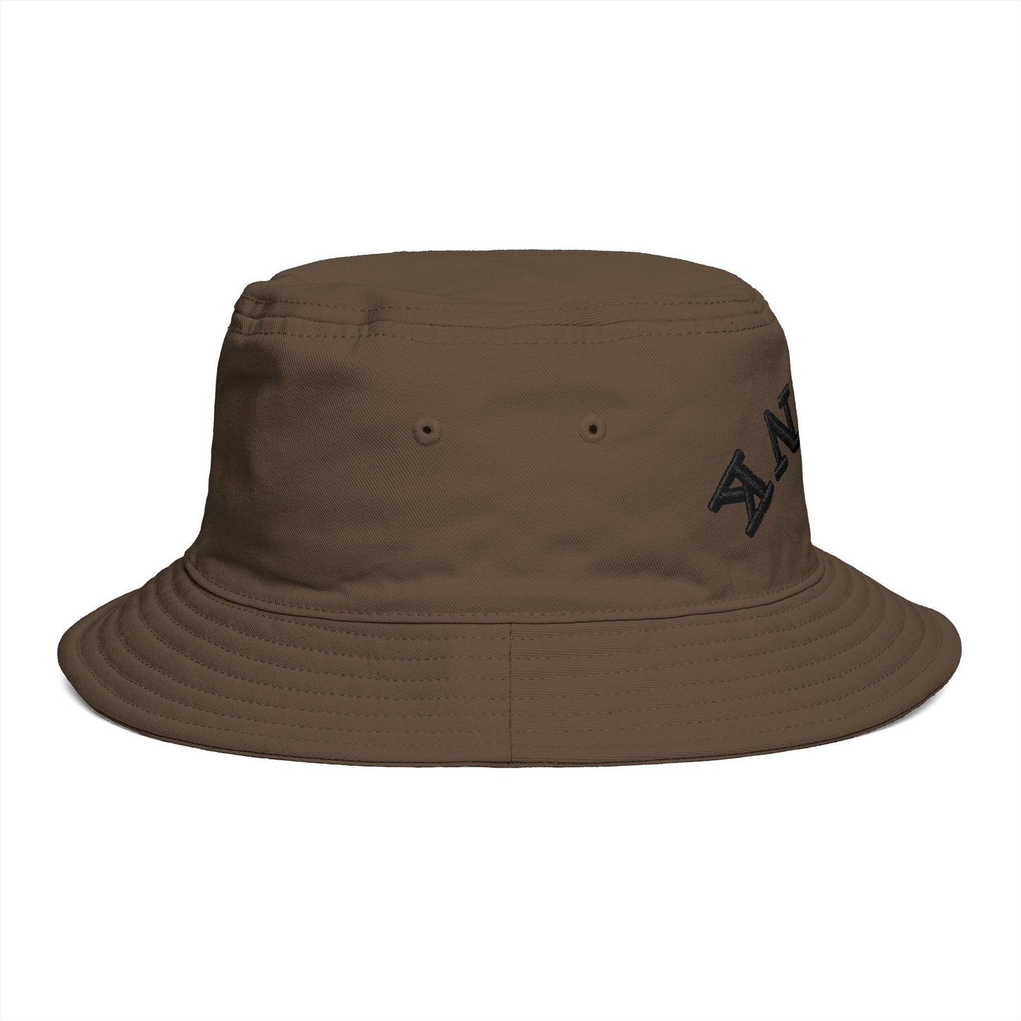 Drunk Arched Brown Bucket Hat – Retro Party & Festival Headwear