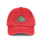 Vintage Embroidered Cap - Retro Green Crest Logo Dad Hat Hats Printify One size Red