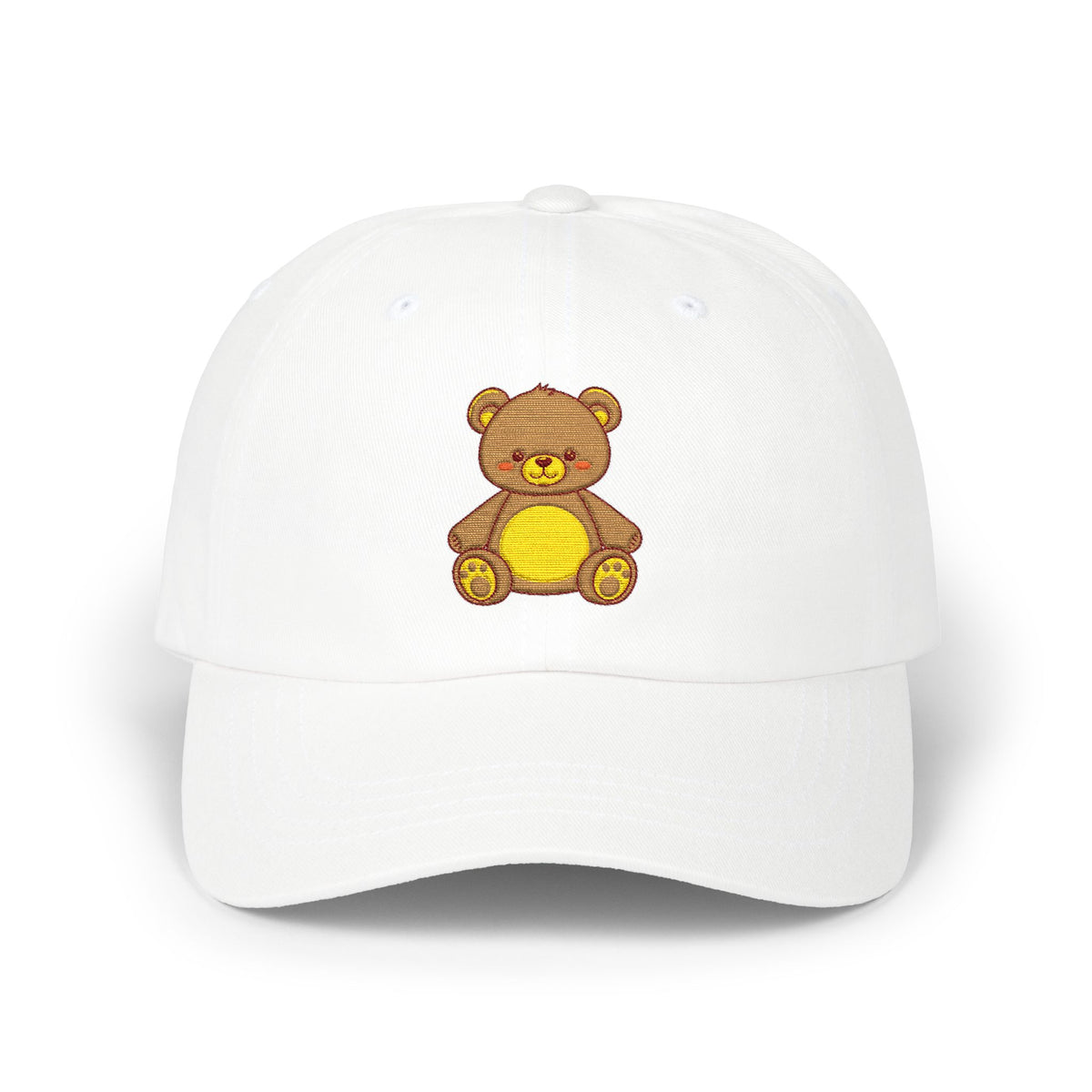 Teddy Bear Dad Cap — Cute Embroidered Plush Bear Baseball Hat Hats Printify White One size