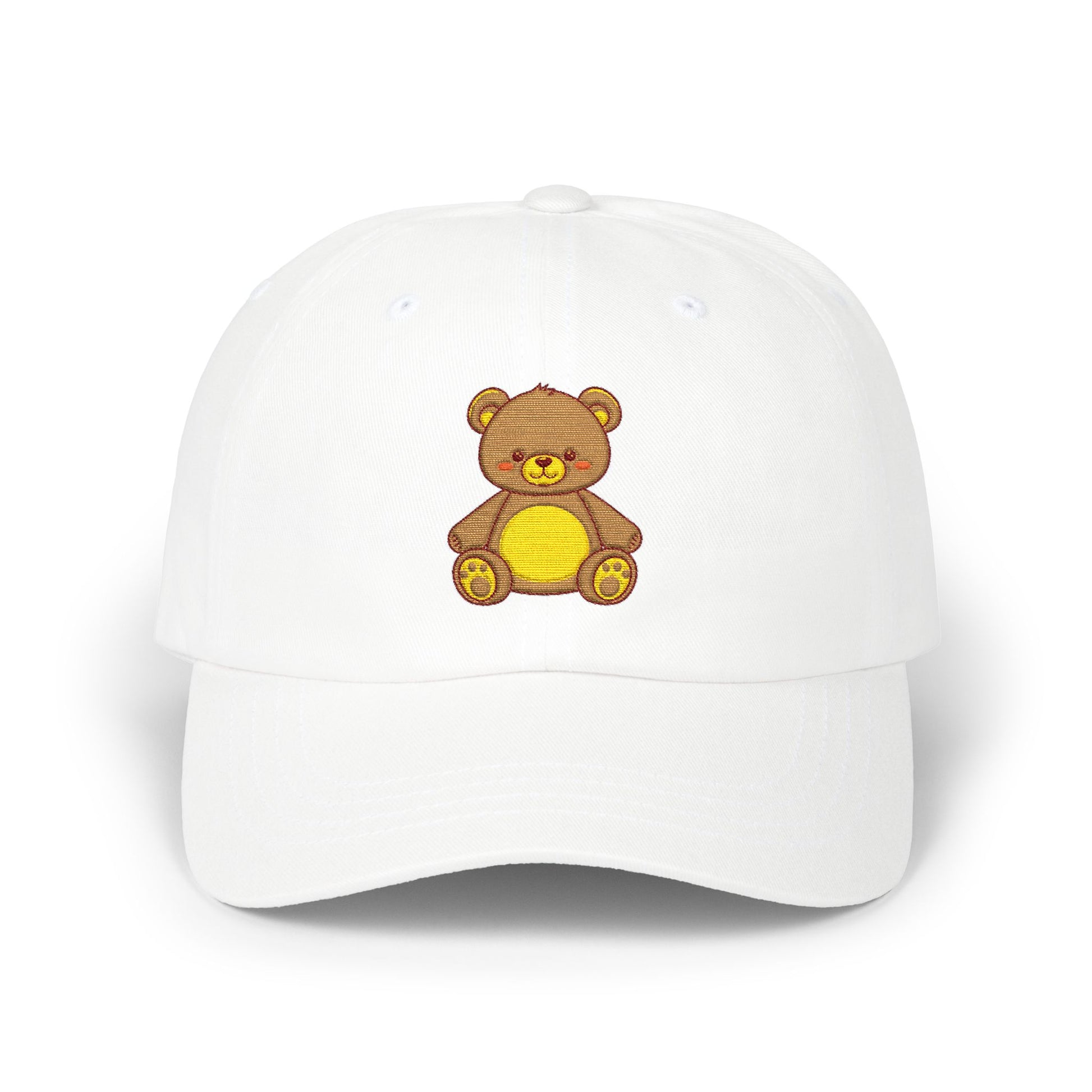 Teddy Bear Dad Cap — Cute Embroidered Plush Bear Baseball Hat Hats Printify White One size