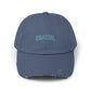 Coastal Distressed Baseball Cap — Vintage Ocean Graphic Hat Hats Printify Scotland Blue One size