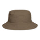 Brown Bucket Hat with Cute White Cat Embroidery — Casual Cat Lover Accessory