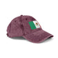 Vintage Mexican Flag Embroidered Cap — Distressed Gray Baseball Hat Hats Printify