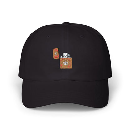 Dad Cap - Floral Lighter Patch Embroidered Baseball Hat Hats Printify Black One size