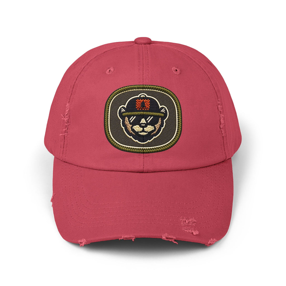 Unisex Distressed Cap Hats Printify Dashing Red One size
