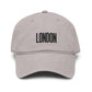 London Embroidered Washed Baseball Cap Hats Printify One size Gray