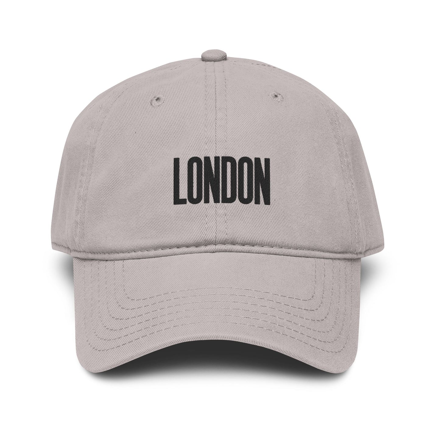 London Embroidered Washed Baseball Cap Hats Printify One size Gray