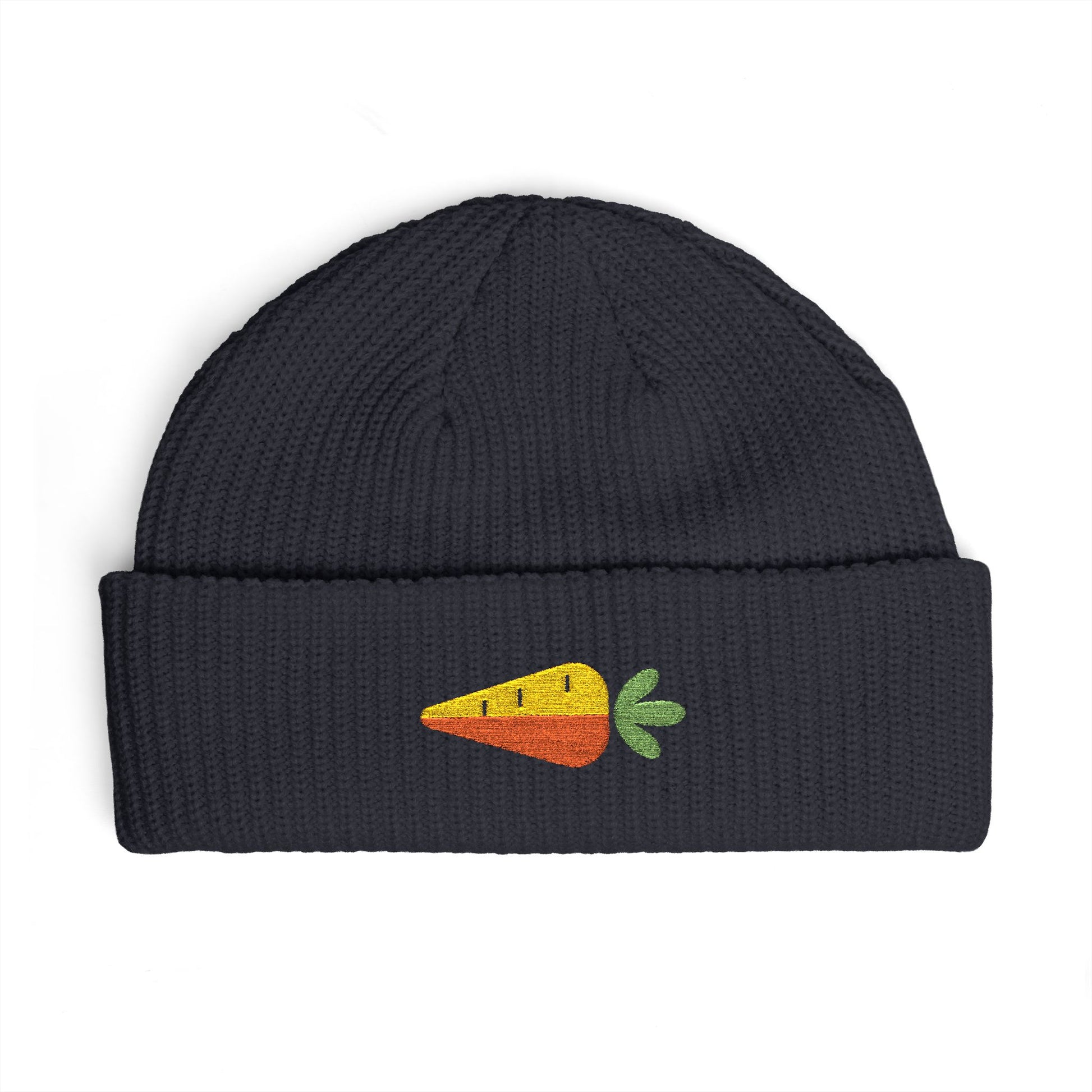 Embroidered Carrot Cuff Beanie Hats Printify One size Navy