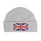 Cuff Beanie — Embroidered Union Jack Knit Hat Hats Printify One size Athletic Heather