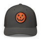 Halloween Pumpkin Jack-O’-Lantern Trucker Cap Hats Printify Circle One size Charcoal / White patch