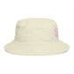 Chill Vibes Bucket Hat — Retro Pink Text Cotton Sun Hat