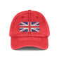 Vintage Union Jack Embroidered Cap Hats Printify One size Red