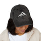 Vintage Embroidered Mountain Cap — Washed Red Dad Hat Hats Printify