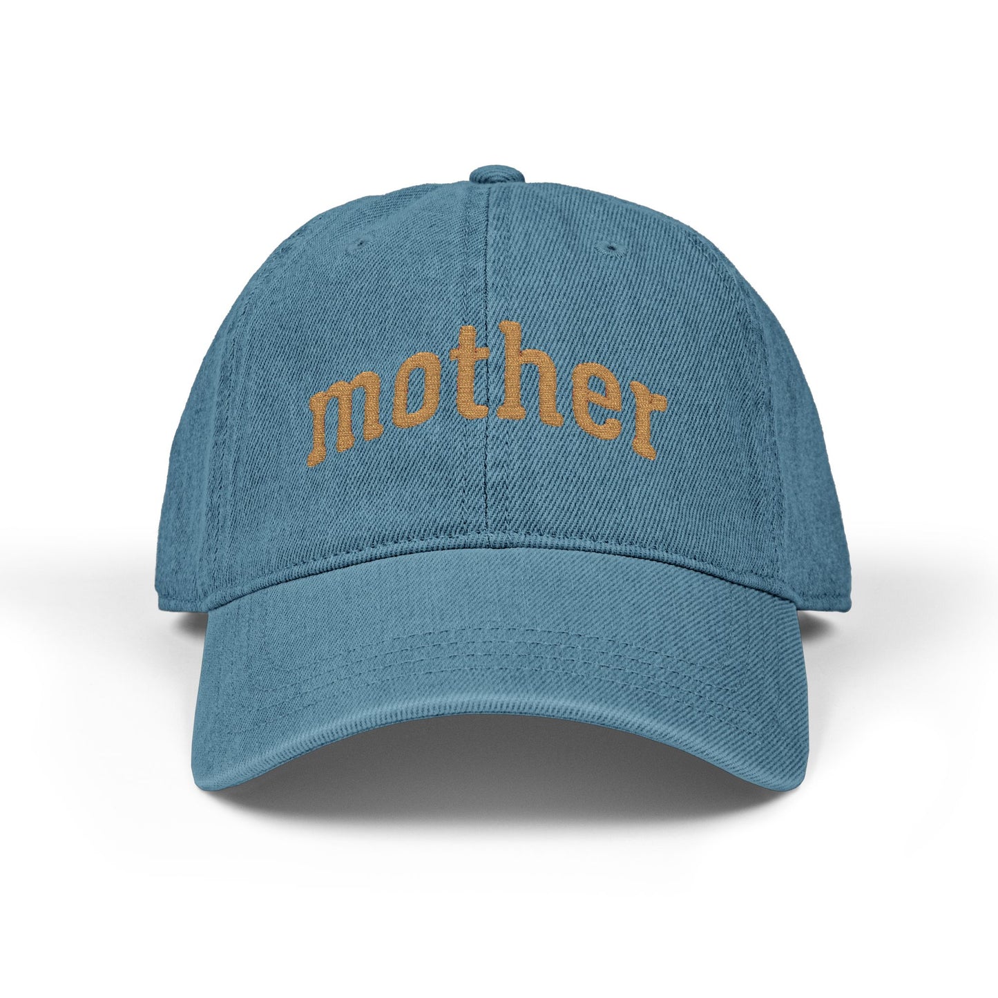 Embroidered "mother" Denim Hat — Casual Mom Baseball Cap, Gift for Mothers (Black)