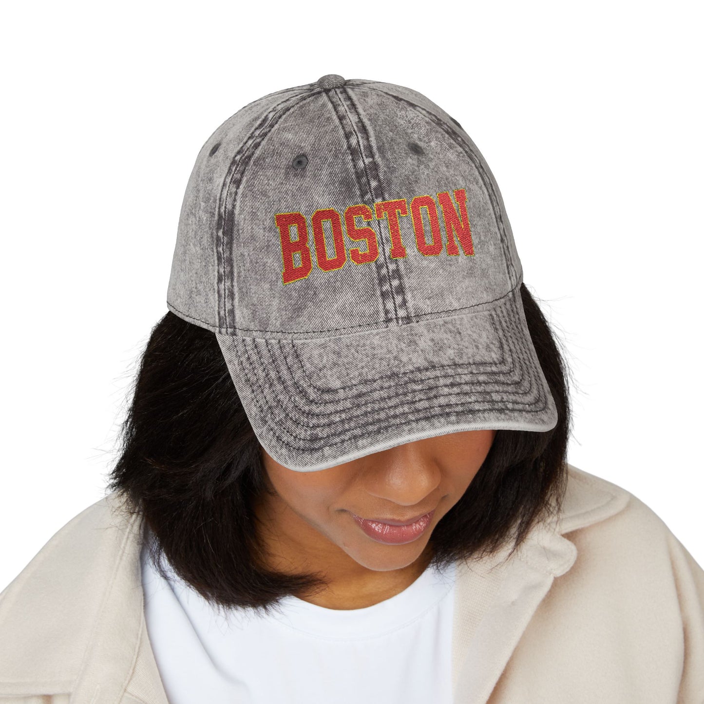 Vintage Embroidered Cap — Retro Sunset Patch Baseball Hat Hats Printify