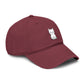 Washed Baseball Cap — Cute White Sitting Cat Embroidered Hat