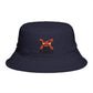 No Kings Bucket Hat — Rebellious Crown Graphic Cotton Bucket Hat Hats Printify One size Navy