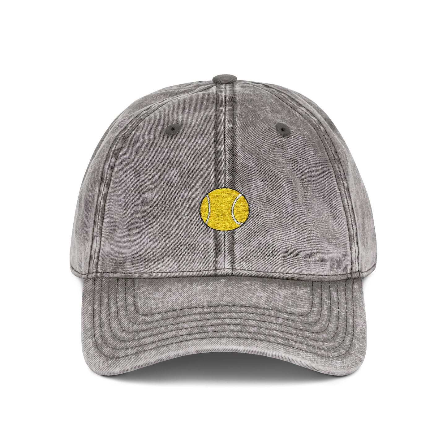 Vintage Embroidered Sunflower Cap — Retro Washed Baseball Hat Hats Printify One size Charcoal Grey