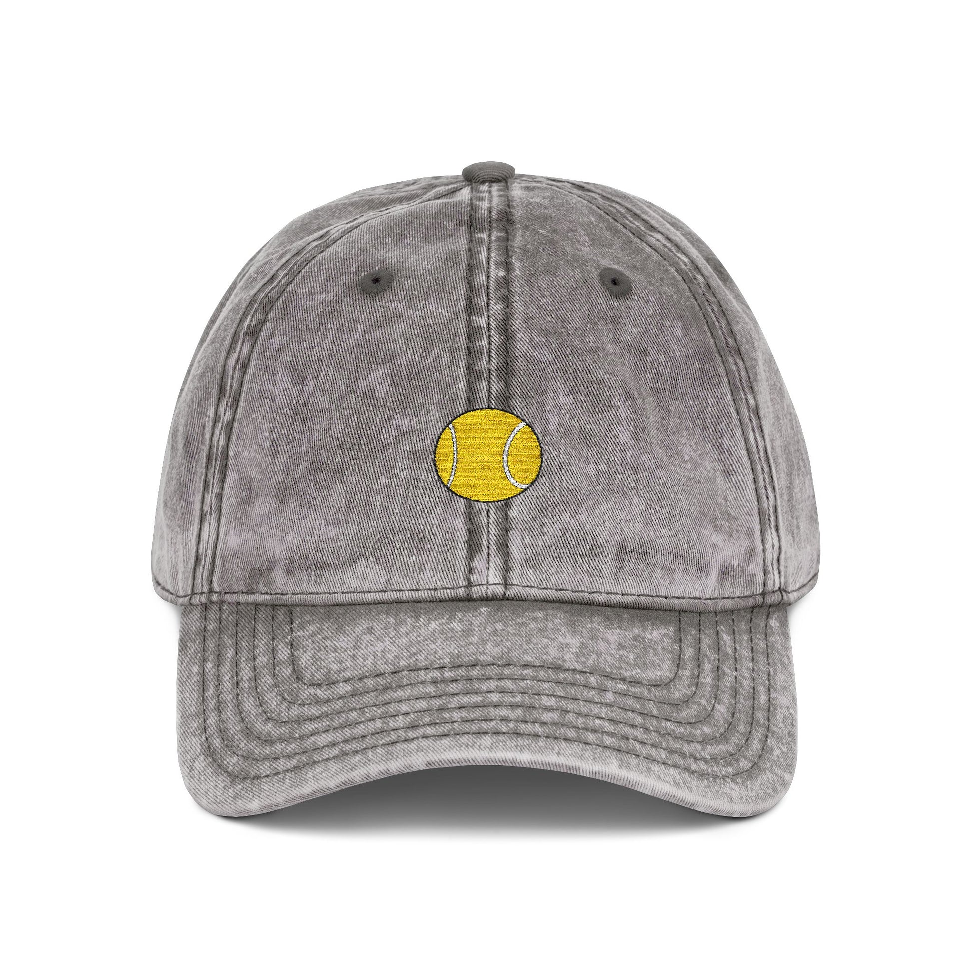 Vintage Embroidered Sunflower Cap — Retro Washed Baseball Hat Hats Printify One size Charcoal Grey
