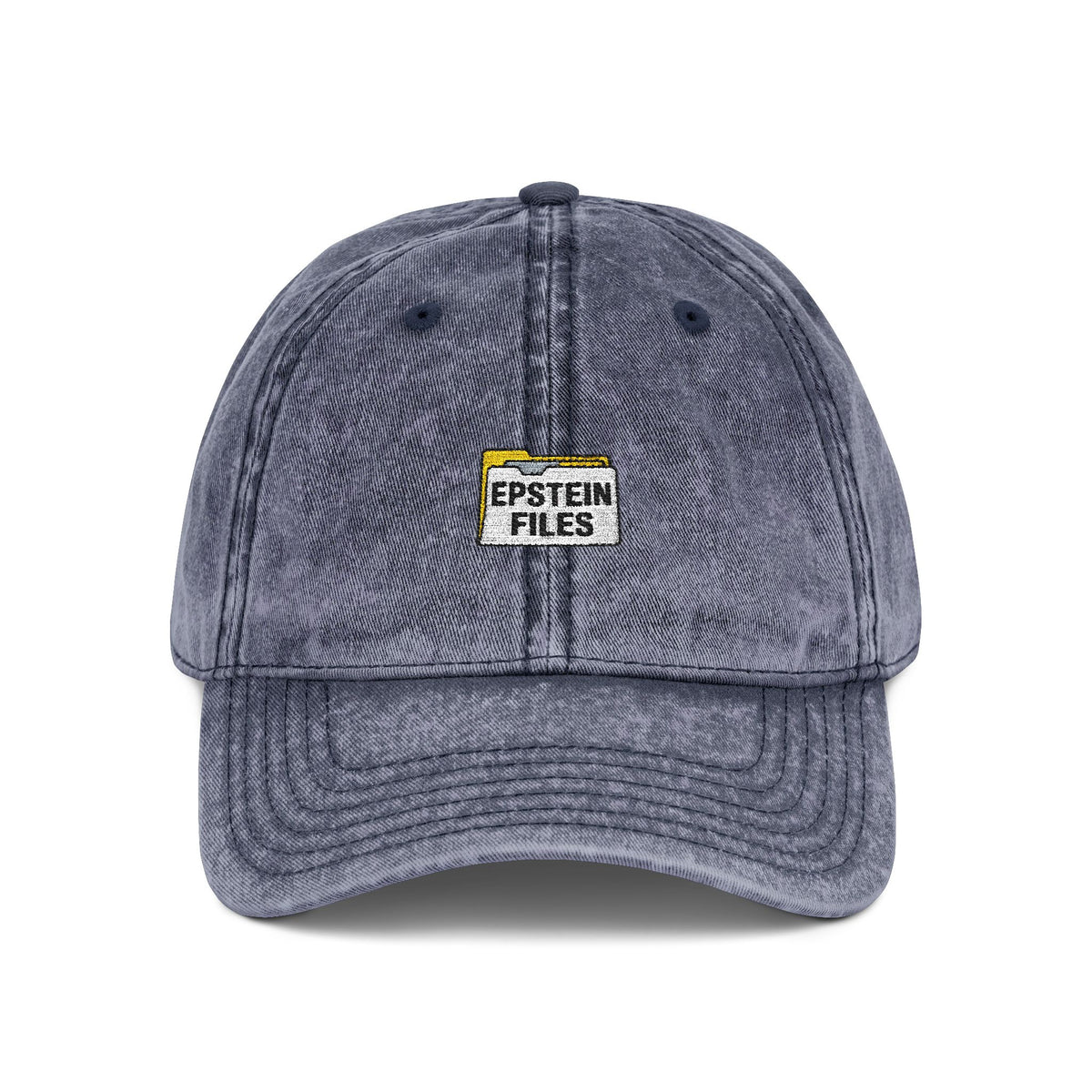 Embroidered Vintage Cap — "Epstein Files" Patch Dad Hat Hats Printify One size Navy
