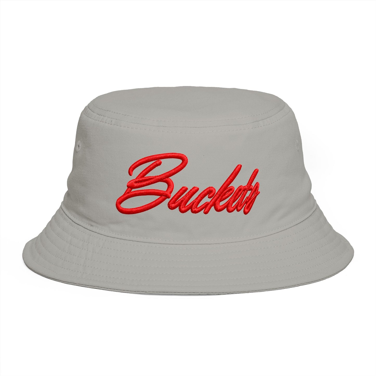 Bucket Hat — Retro Script 'Bucketd' Embroidered Brown Summer Hat