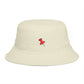 Red Pushpin Embroidered Bucket Hat - Minimal Casual Sun Hat Hats Printify