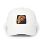 Dad Cap — Embroidered Fiery Lion Patch Baseball Hat Hats Printify One size White