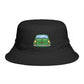 Bucket Hat — Retro Green Car Embroidered Bucket Hat Hats Printify One size Black