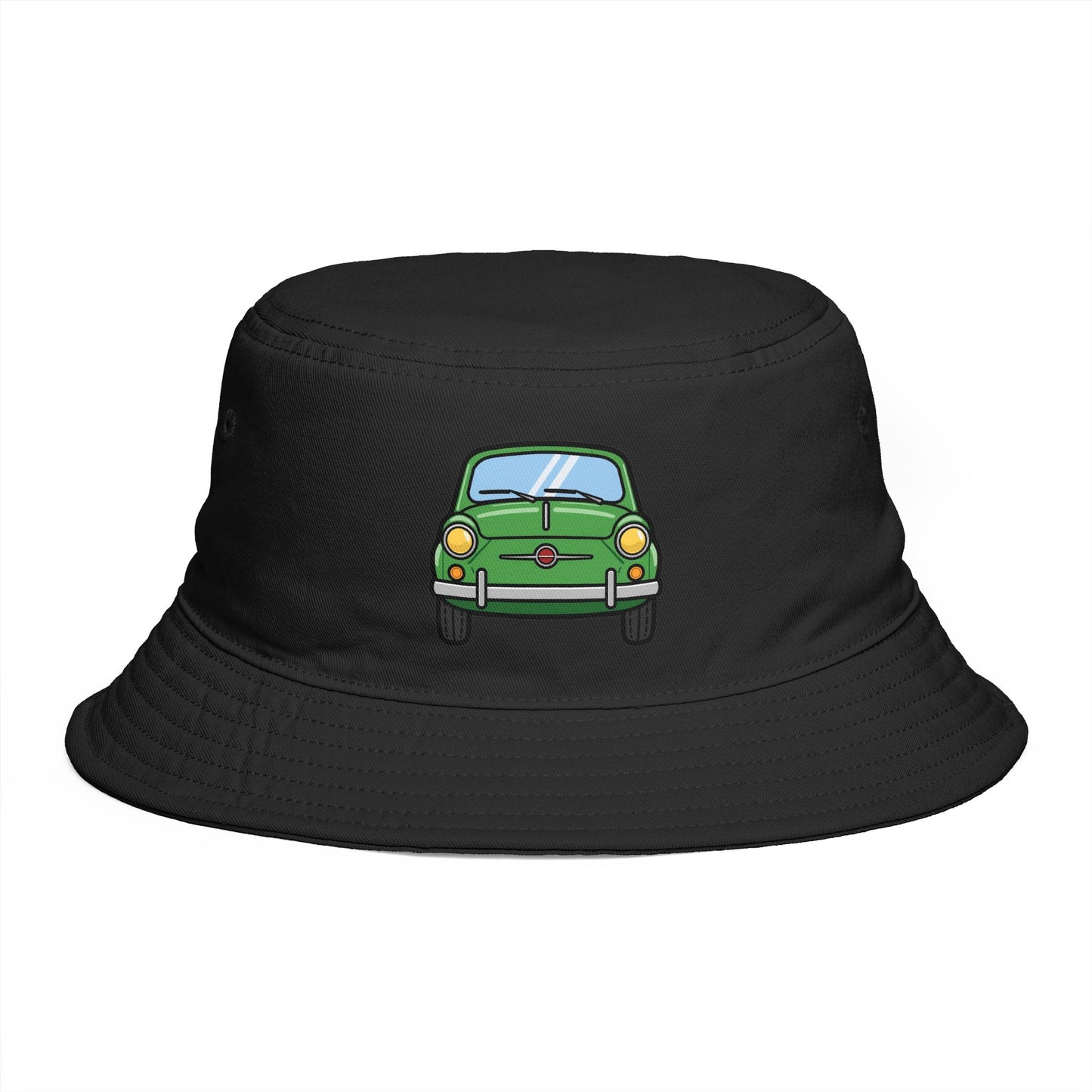 Bucket Hat — Retro Green Car Embroidered Bucket Hat Hats Printify One size Black