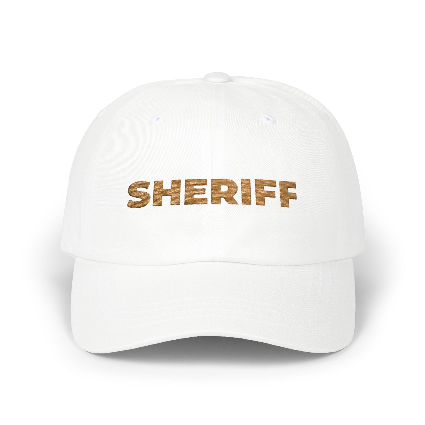 Sheriff Floral Dad Cap — Embroidered Sheriff Hat Hats Printify White One size