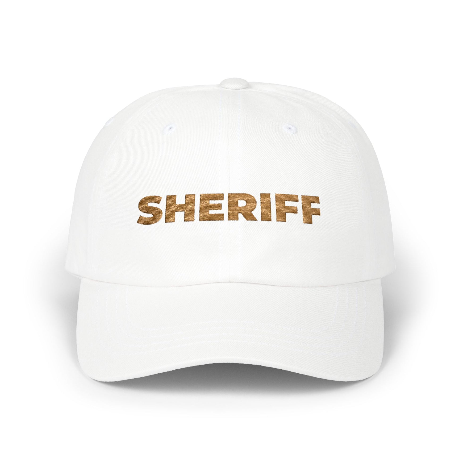 Sheriff Floral Dad Cap — Embroidered Sheriff Hat Hats Printify White One size