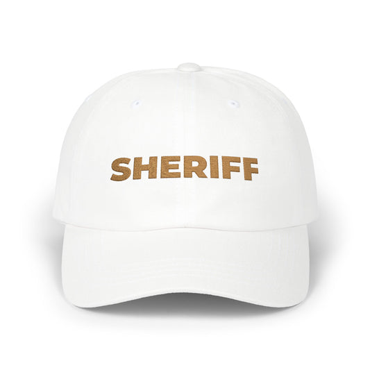 Sheriff Floral Dad Cap — Embroidered Sheriff Hat Hats Printify White One size