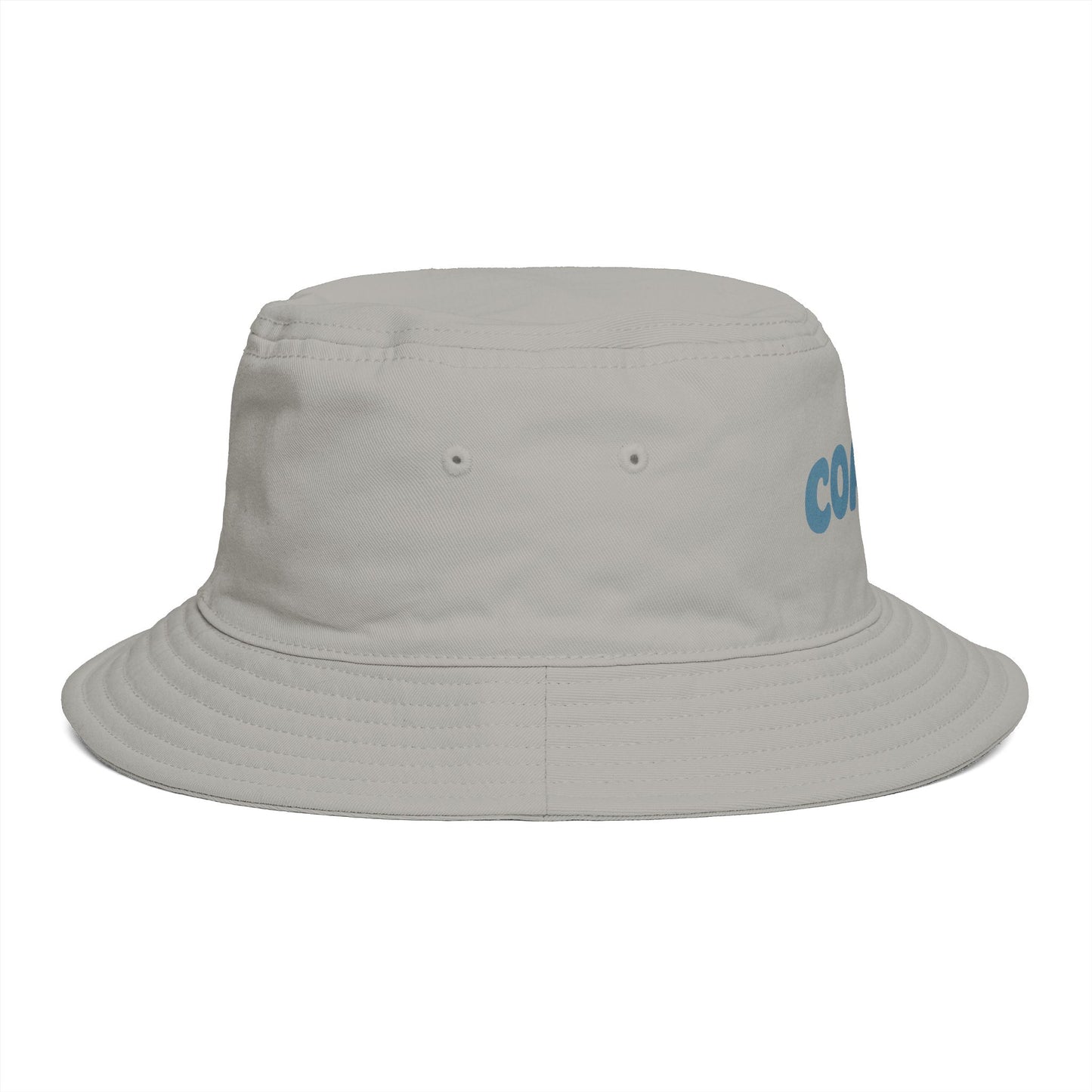 Coastal Bucket Hat — Brown Beach Sun Hat with 'COASTAL' Retro Text