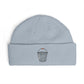 Embroidered Trash Can Cuff Beanie Hats Printify One size Powder