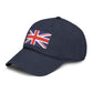 Washed Cotton Baseball Cap with Distressed Union Jack Patch Hats Printify