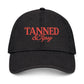 Tanned & Tipsy Embroidered Hat — Casual Denim Cap for Beach Days & Vacations